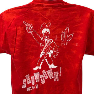 Vintage Willy Gras Williston Northampton School T Shirt Mens Medium Cowboy Red